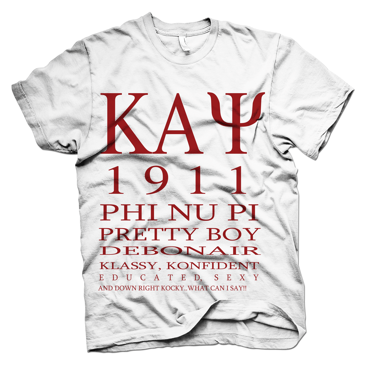Kappa Alpha Psi Screen Printed T-Shirt with Porsche Inspired Logo, White
