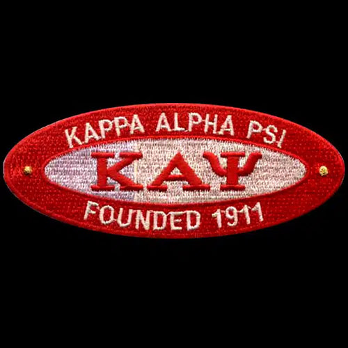 BACKORDERED G738-KAPPA ALPHA PSI 4″W Oval Founders Emblem W_Heat Seal Backing 235