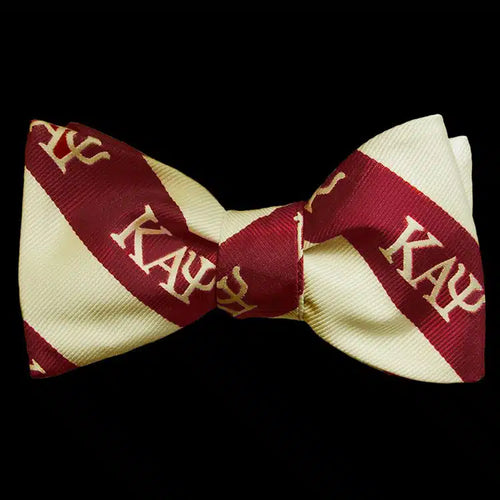 G2302 KAPPA ALPHA PSI IMITATION SILK BOW TIE AND HANDKERCHIEF SET CRIMSON_CREAM 852 (Copy)