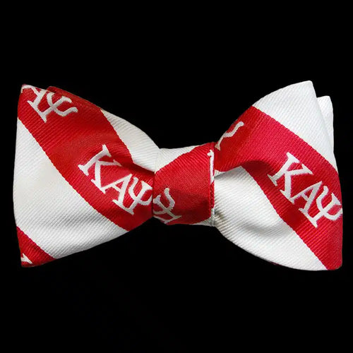 G2302 KAPPA ALPHA PSI IMITATION SILK BOW TIE AND HANDKERCHIEF SET RED_WHITE 852