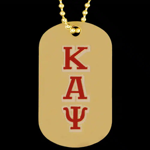 G462_BACK-KAPPA ALPHA PSI GOLD DOUBLE SIDED DOGTAG W CHAIN 325