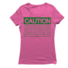 Load image into Gallery viewer, Alpha Kappa Alpha CAUTION T-shirt