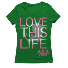 Load image into Gallery viewer, Alpha Kappa Alpha BOUT THIS LIFE T-shirt