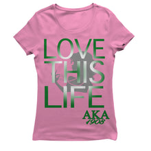 Load image into Gallery viewer, Alpha Kappa Alpha BOUT THIS LIFE T-shirt