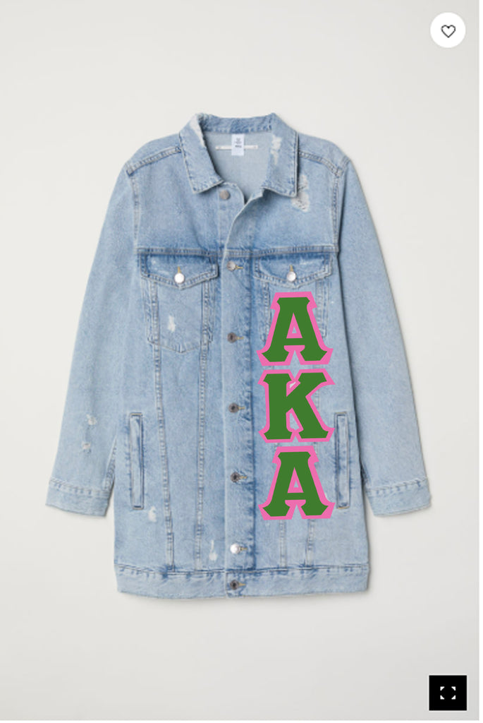 Alpha Kappa Alpha Long Jean Jacket Deference Clothing Inc