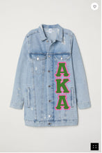 Load image into Gallery viewer, Alpha Kappa Alpha Long Jean Jacket