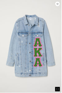 Alpha Kappa Alpha Long Jean Jacket