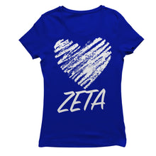 Load image into Gallery viewer, Zeta Phi Beta HEART LOVE T-shirt